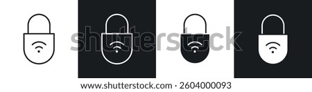 Nfc lock icon symbol collection on white background.