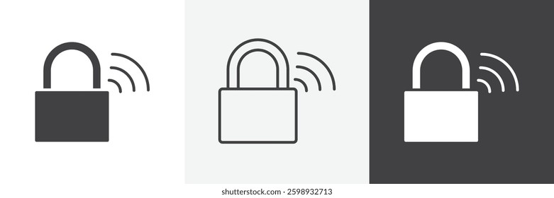 Nfc lock icons in Thin line black color. flat simple vector symbols illustration.