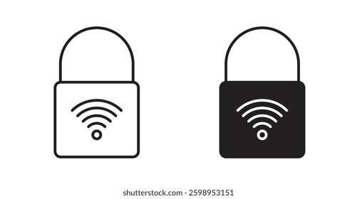 Nfc lock vector line icon illustration collection.