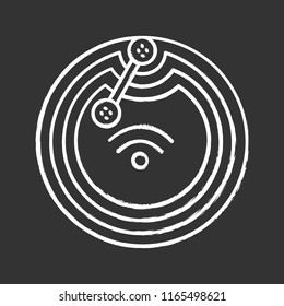 NFC microchip chalk icon. Near field communication. RFID transponder. NFC tag. Contactless technology. Isolated vector chalkboard illustrations