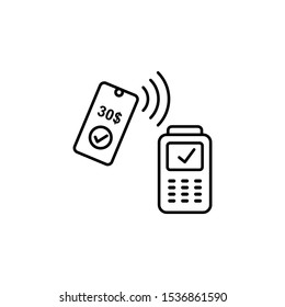 Nfc mobile cash icon. Element of mobile technology icon