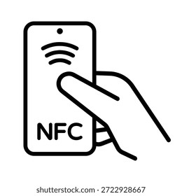NFC Mobile Payment Icon - Minimalist Smartphone Contactless Transaction Vector Graphic