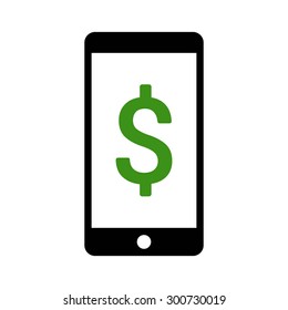 NFC mobile payment on smartphone vector icon for finance apps and websites