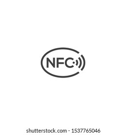 NFC or near field communication. Vector logo icon template
