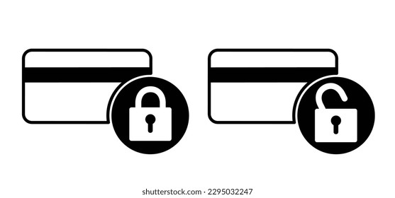 nfc pay. Credit card with lock icon. Locked bank security card. icon. Bribe. Cartoon contactless card. Pay cards. Wallet, protection, secure payments, secure credit card. Transaction, transfer concept