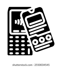 nfc payment app technology glyph icon vector. nfc payment app technology sign. isolated symbol illustration