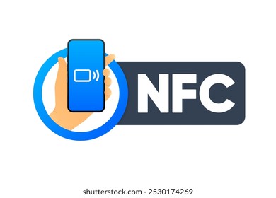 NFC Payment banner. Contactless Payment concept. Contactless NFC payment. Vector illustration.