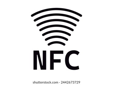 NFC payment black icon on white background.