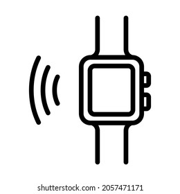 NFC-Zahlungs-Flachzeilensymbol. Das Logo des kontaktlosen drahtlosen Zahlzeichens. Rahmenzeichen für mobiles Konzept und Web-Design, Shop.