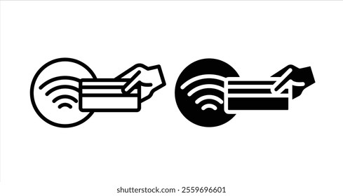 NFC payment Icon collection in filled and stroke style.