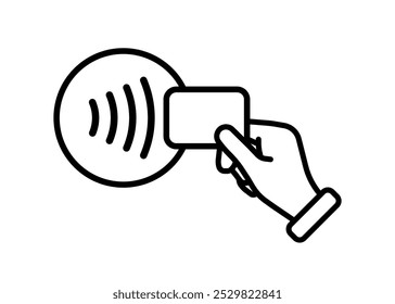 Ícone Pagamento NFC. Conceito de pagamento sem contato. Pagamento NFC sem contato. Ilustração vetorial.