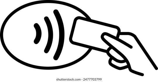 NFC payment icon. Payment icon. Contactless NFC payment sign. Outline payment sign on transparent background. Vector EPS 10