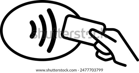 NFC payment icon. Payment icon. Contactless NFC payment sign. Outline payment sign on transparent background. Vector EPS 10