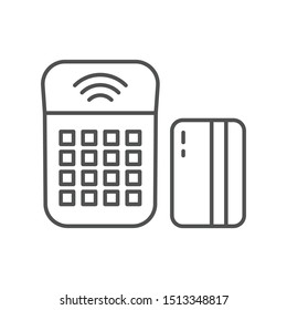 NFC payment icon isolated on white background. Pos terminal symbol modern, simple, vector, icon for website design, mobile app, ui. Vector Illustration