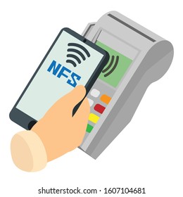 Nfc payment icon. Isometric of nfc payment vector icon for web design isolated on white background