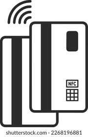 NFC payment icon, money transaction icon black vector