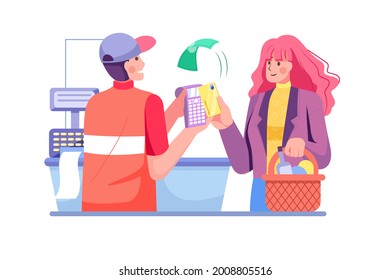 NFC Payment Illustration concept. Flat illustration isolated on white background.