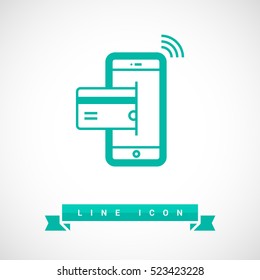 NFC payment isolated minimal icon. NFC payment graph line vector icon for websites and mobile minimalistic flat design. 