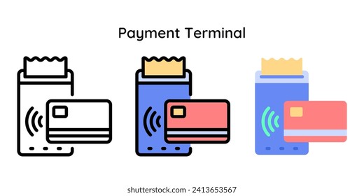 NFC Payment Machine. Contactless Payment Terminal Icon. Credit Card Payment Vector Icon Symbol Illustration