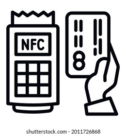 Nfc payment machine icon. Outline nfc payment machine vector icon for web design isolated on white background