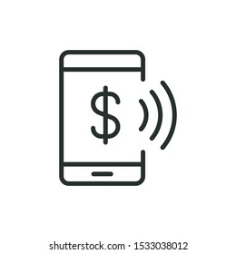 nfc payment - minimal line web icon. simple vector illustration. concept for infographic, website or app.