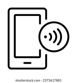 NFC Payment Mobile App Icon Outline