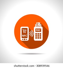 nfc payment from mobile phone icon