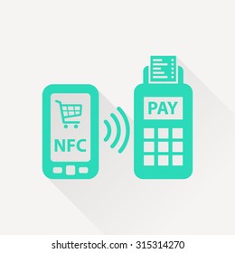 nfc payment from mobile phone icon