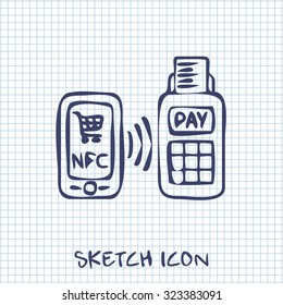 nfc payment from mobile phone icon