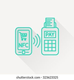 nfc payment from mobile phone icon