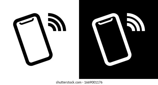 Pago NFC con teléfono móvil / smartphone icono de vector plano para aplicaciones y sitios web. Ilustración vectorial.