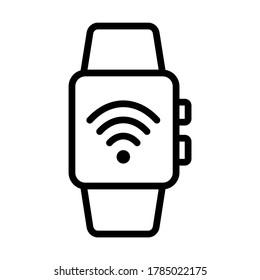Nfc payment outline vector icon. Online transaction. For web design and printing.