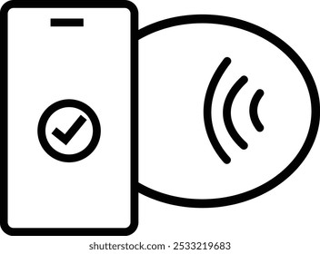 Pagamento NFC com ícones do smartphone. Coleção de ícones da Tecnologia NFC. Sinal de pagamento NFC sem contato. Pagamento sem contato para design. Fácil de editar, Near Field Communication conceito de pagamento nfc.