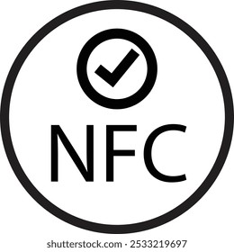 NFC-Zahlung mit Smartphone-Symbolen. NFC-Technologie-Symbolsammlung. Kontaktloses NFC-Zahlungszeichen. Kontaktlose Bezahlung für Design. Leicht editierbares, Near Field Communication nfc Zahlungskonzept.