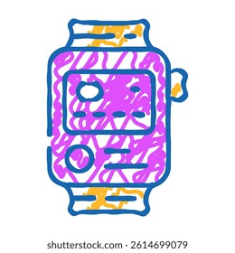 nfc payment system in watches doodle icon sketch vector. nfc payment system in watches sign. isolated symbol illustration