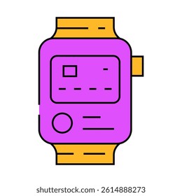 nfc payment system in watches line icon vector. nfc payment system in watches sign. isolated symbol illustration