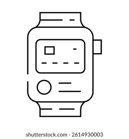 nfc payment system in watches line icon vector. nfc payment system in watches sign. isolated contour symbol black illustration