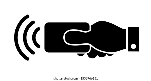 NFC payment technology icon, contactless payment - vector