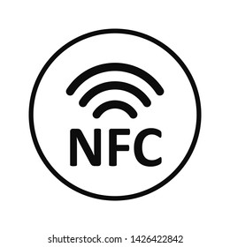 NFC payment technology icon. Near field communication concept, fast payment symbol - vector for stock