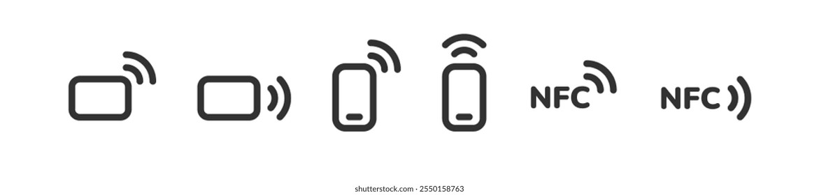 Icono de tecnología de pago Nfc. Pago móvil inalámbrico. Tarjeta de crédito de pago digital.