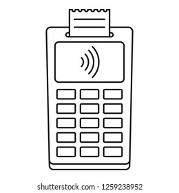 Nfc payment terminal icon. Outline nfc payment terminal vector icon for web design isolated on white background