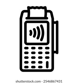 nfc payment terminal line icon vector. nfc payment terminal sign. isolated contour symbol black illustration