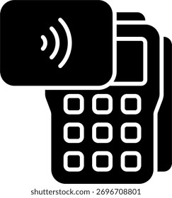 NFC payment vector design in modern style, contactless transaction and mobile tap-to-pay concept, secure digital finance illustration. Glyph Icon