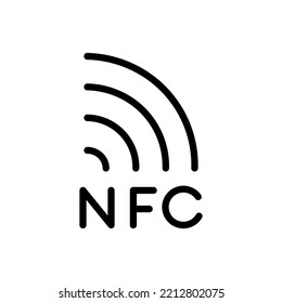 NFC Payments Black Icon. Contactless Wireless Pay Sign. Near Field Communication, NFC Symbol