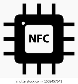 NFC processor icon. NFC chip. Commercial line vector icon for websites and mobile minimalistic flat design.
