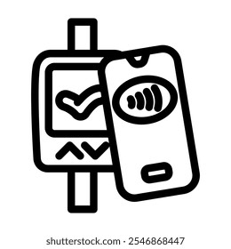 nfc public transport line icon vector. nfc public transport sign. isolated contour symbol black illustration