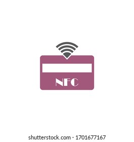 Icono relacionado con NFC en segundo plano para diseño gráfico y web. Símbolo de concepto de ilustración creativa para aplicación web o móvil.