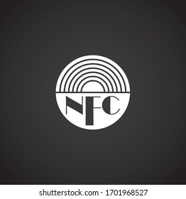 NFC related icon on background for graphic and web design. Creative illustration concept symbol for web or mobile app.
