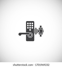 Icono relacionado con NFC en segundo plano para diseño gráfico y web. Símbolo de concepto de ilustración creativa para aplicación web o móvil.