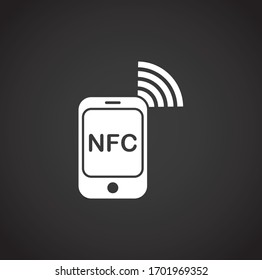 NFC related icon on background for graphic and web design. Creative illustration concept symbol for web or mobile app.